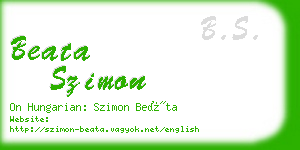 beata szimon business card
